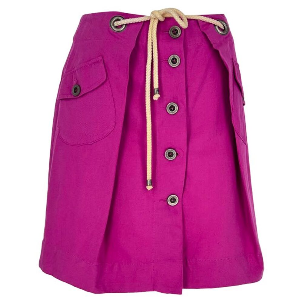 See by Chloé Tie-Front Mini Skirt in Pink Linen